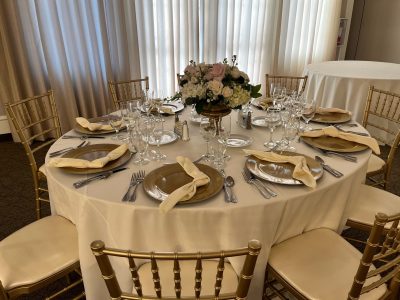 Special Event table setting at Mile Square Golf Course